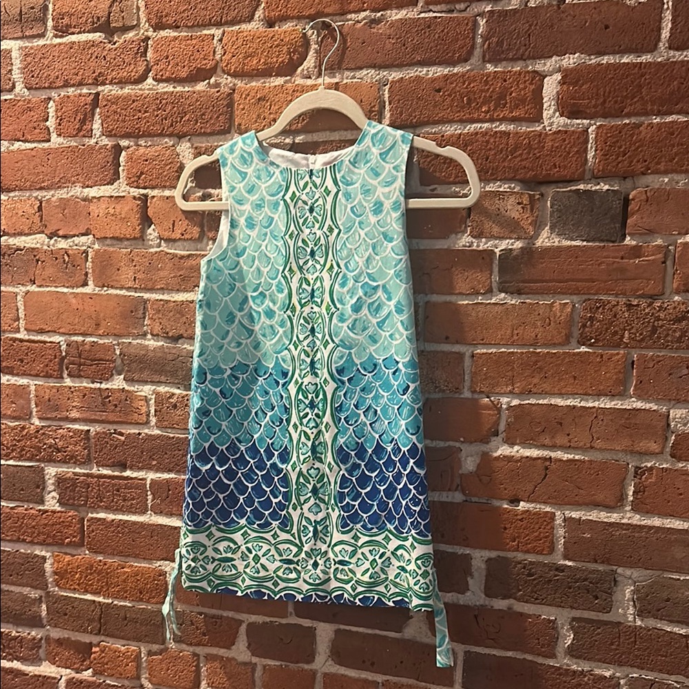 Blue and Green Sleeveless Dress